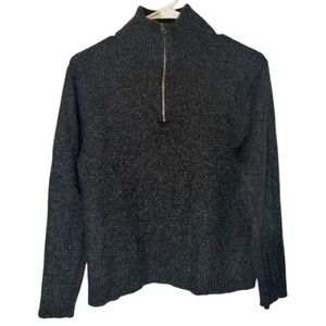 J. Crew Merino wool blend charcoal gray 1/4 zip men’s sweater. Size L